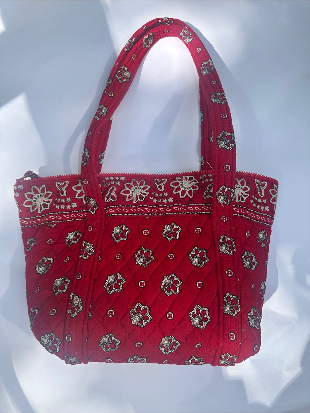 Vera Bradley Mini Tote Vintage Zippered Red